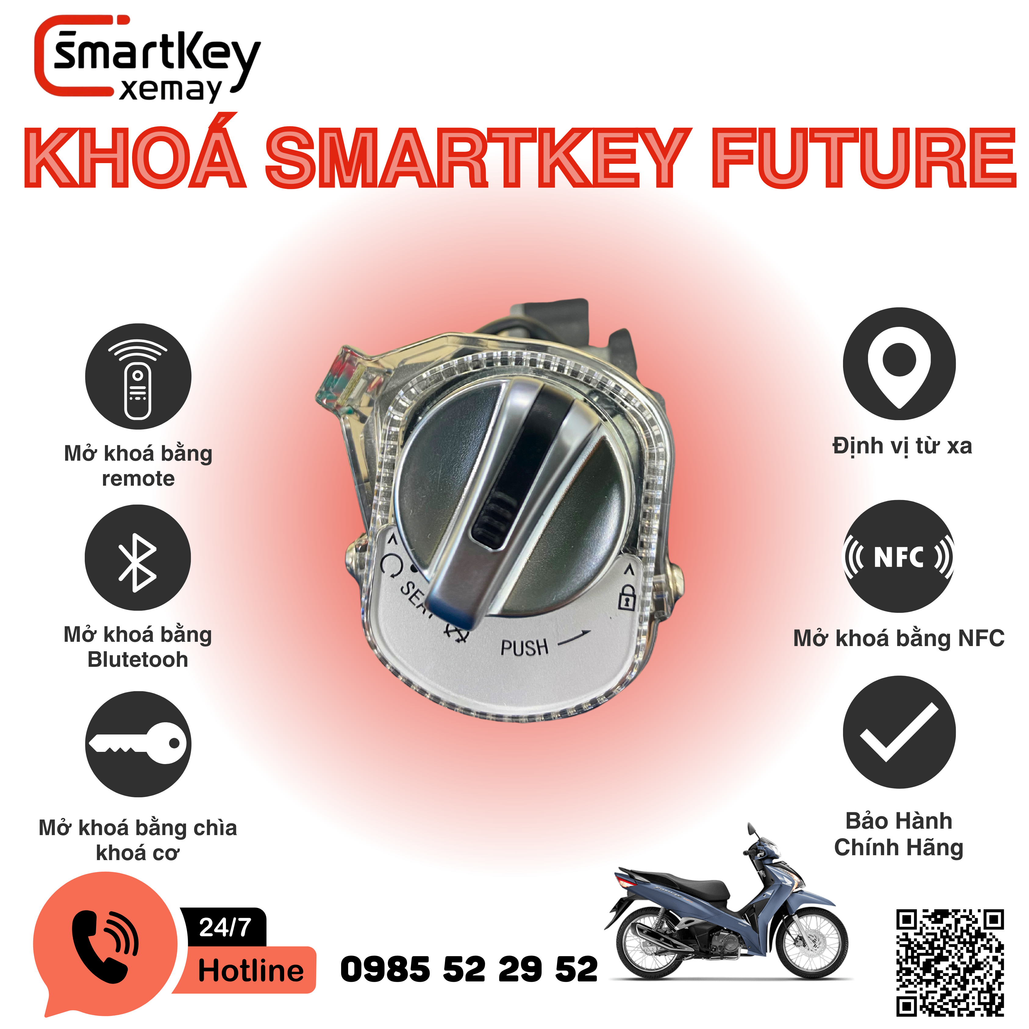 Full bộ khóa smartkey Honda Future 125 Led