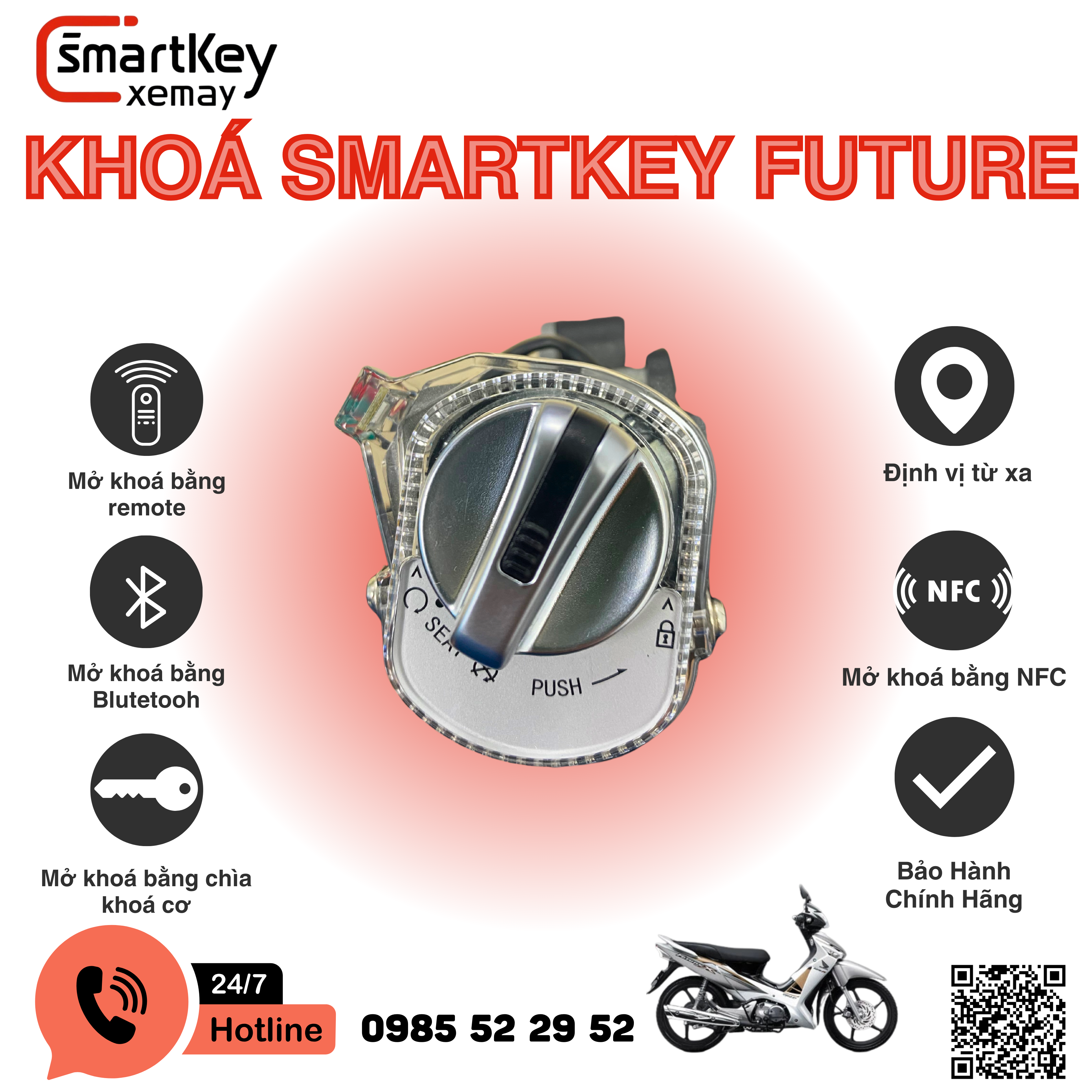 Full bộ khóa smartkey Honda Future X