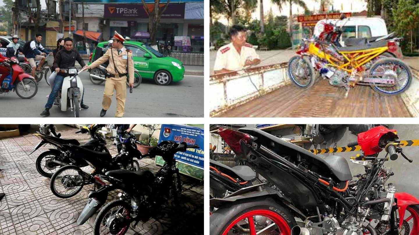 thay đổi kết cấu của xe bị cảnh sát giao thông bắt